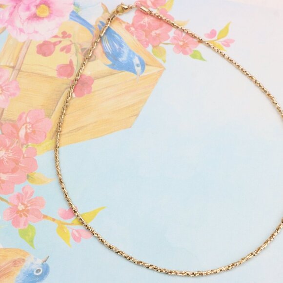 Elegant Rose Gold Twisted Rope Chain Necklace, XPNL0289 - Picture 7 of 10